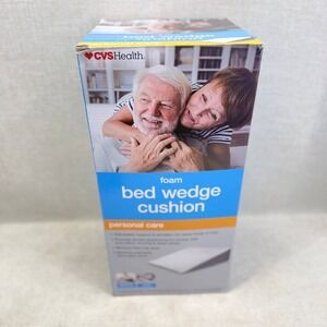 CVS Health Foam Bed Wedge Cushion Memory Foam 24x24x7.5 White Gray NIB